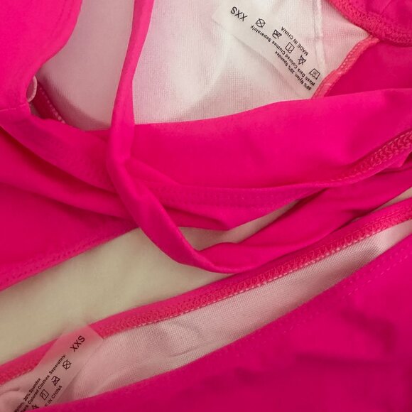 SHEIN Swim Solid Bikini Set Cut-out One Shoulder Top & Bikini Bottom 2 Piece XXS - Picture 4 of 8